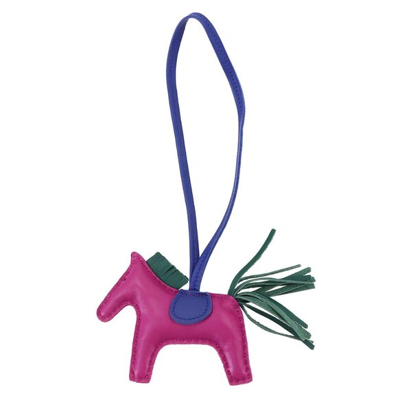 HERMES Rodeo PM Bag Charm Agneau Milo Rose Purple Blue Electric 90273009 - Picture 1 of 11